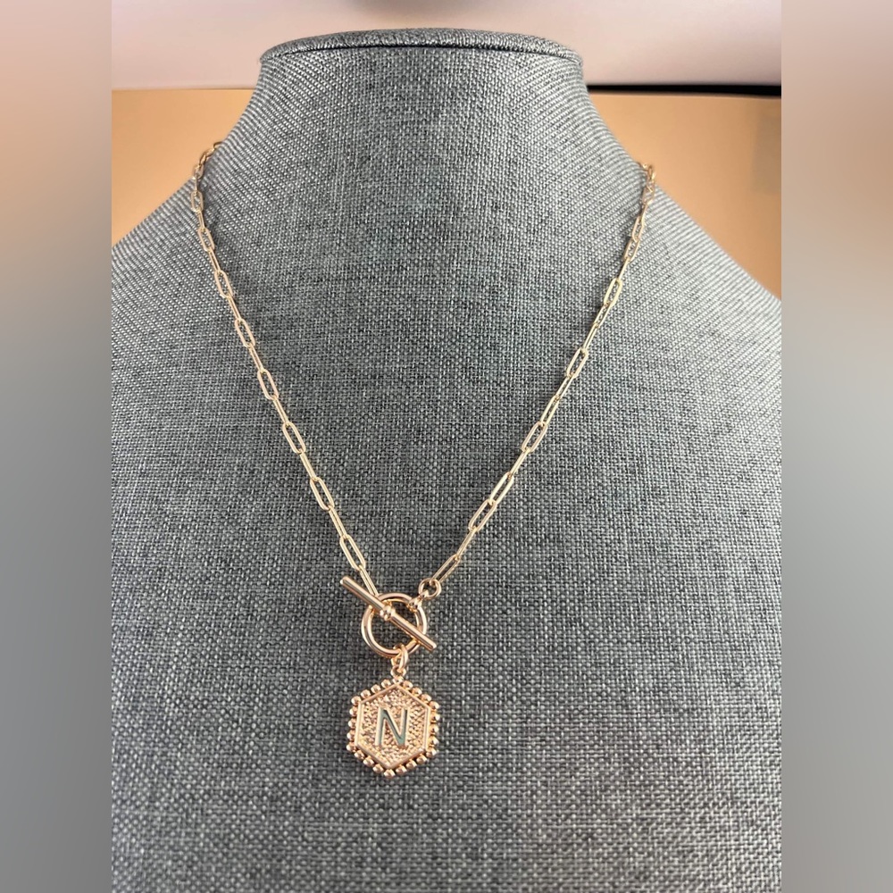 Paperclip Chain Necklace Personalized Letter N Pendant New